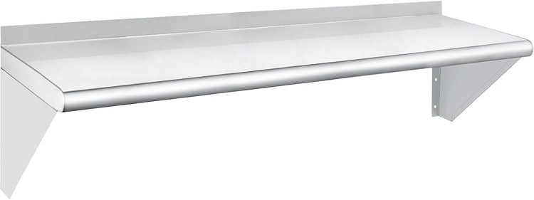 HARDURA Stainless Steel Shelf 12" x 60", 290lb Commercial Shelves Wall Mount Metal Shelving with Backsplash and Brackets for Kitchen, Restaurant, Laundry Room and Home