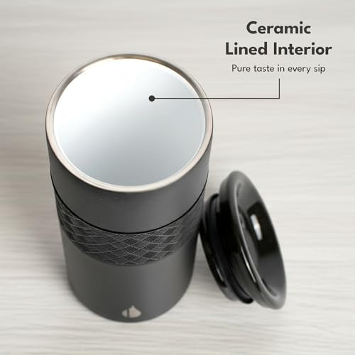 Artisan 16oz Inner Ceramic Coating Tumbler Triple Wall Coffee Mug (16 Ounces / Black (Ceramic Coating))