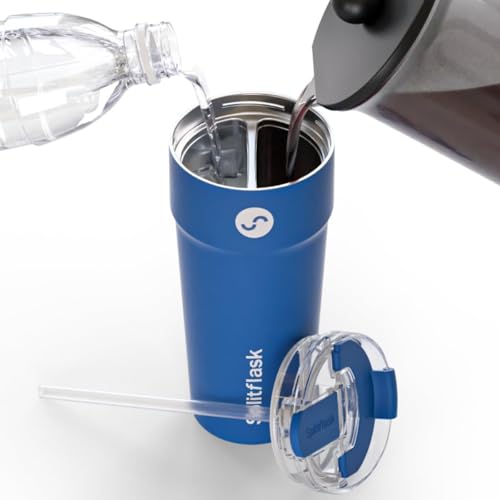 Stainless Steel Insulated Tumbler Cup with Straw & Sip Lid (Benjamin Blue)