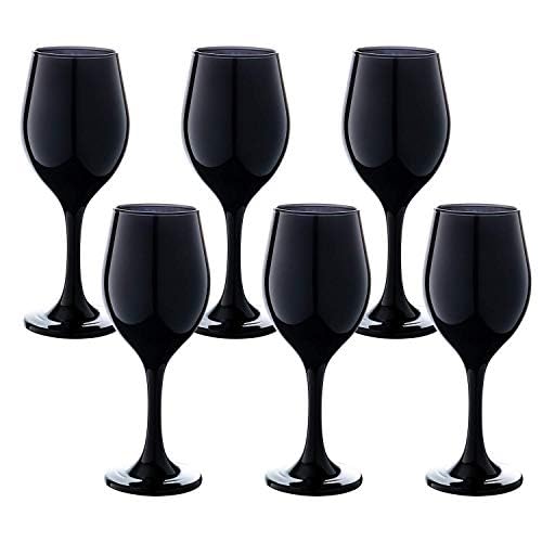 Black Wine Glasses Set of 6 Glasses Drinking Set Wine Glass (6 Count)