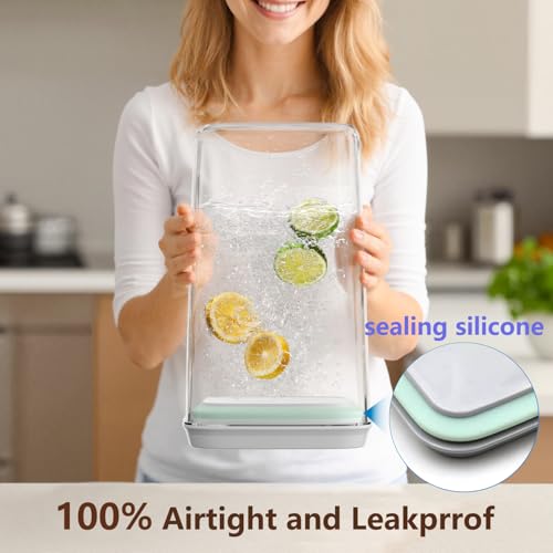 Pop Airtight Food Storage Containers Set with Lids (gray, 2x4.2Qt)
