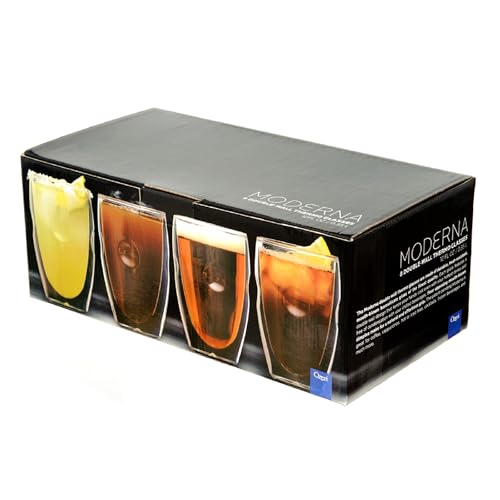 Moderna Artisan Series Double Wall 12 oz Beverage Glasses (12 Ounces)