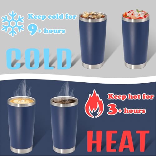 20 oz Tumbler Insulated Tumblers Stainless Steel Coffee Mug (Navy)