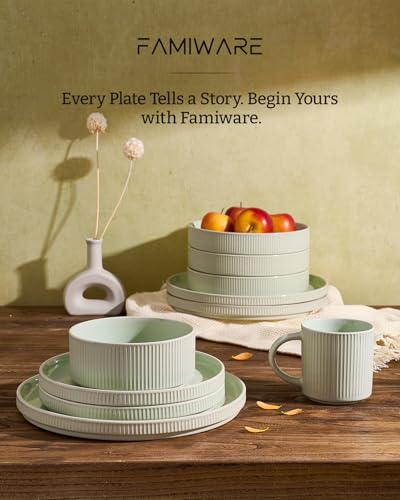 Stoneware Dinnerware Set with Pasta Bowls (24 Count)