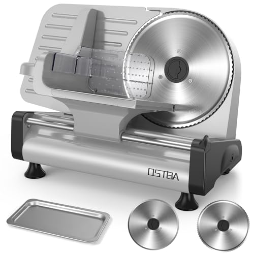 Meat Slicer Two 8.7” Stainless Steel Blades (L / Silver)
