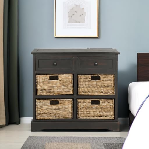 Safavieh American Homes Collection Herman Brown Wicker Basket Storage Unit