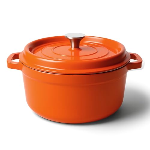 6.5 Quart Dutch Oven Pot with Lid (6.5 QT / Orange)