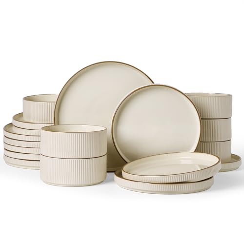 Stoneware Dishes Dinnerware Sets for 6 (18 Count)