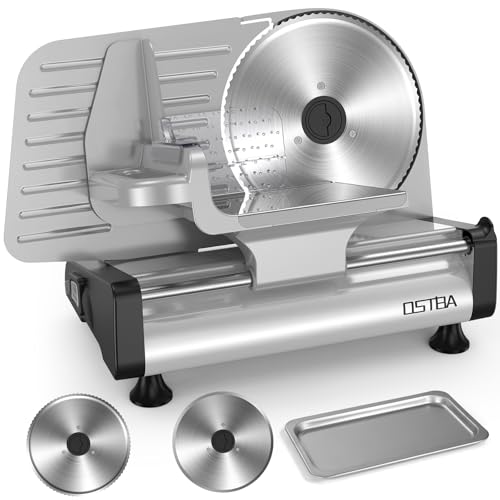 Meat Slicer Two 8.7” Stainless Steel Blades (L / Silver)