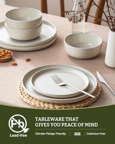 Milkyway 16 Piece Dinnerware Set with Mugs (Matte Beige White / Service for 4 (Include Mugs))
