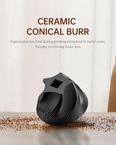 Mini Manual Coffee Grinder with 40 External Adjustable Settings and Ceramic Conical Burr (Silver)