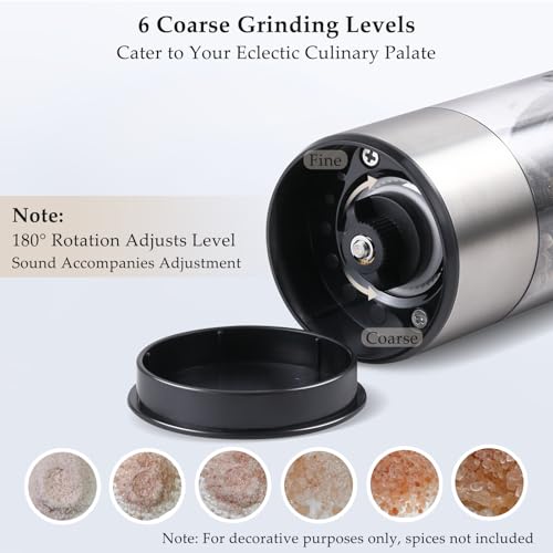 Electric Salt and Pepper Grinder Set (Stainless Steel)