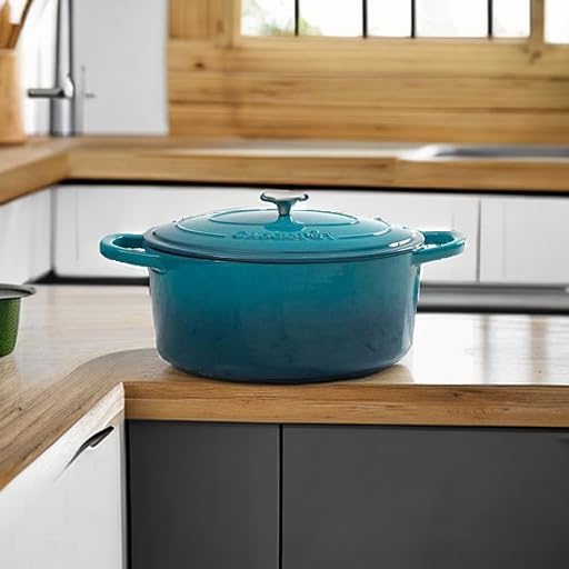 Artisan 5 Quart Round Enameled Cast Iron Dutch Oven