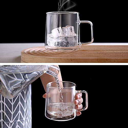 Double Walled Glass Coffee Mugs (15oz(1 pack))
