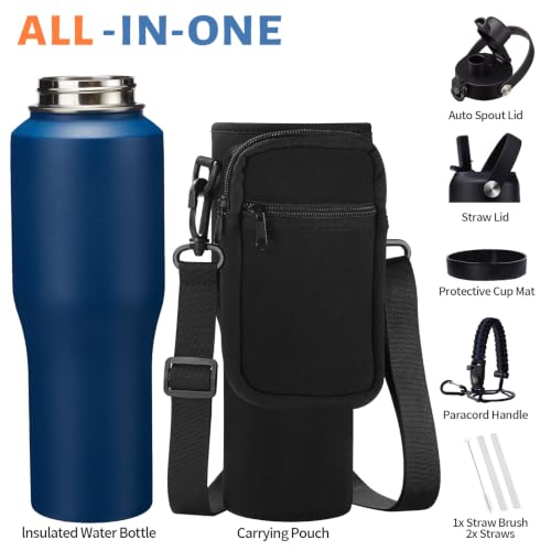 32 oz Vacuum Insulated Water Bottle (Navy Blue / 32 Ounces)