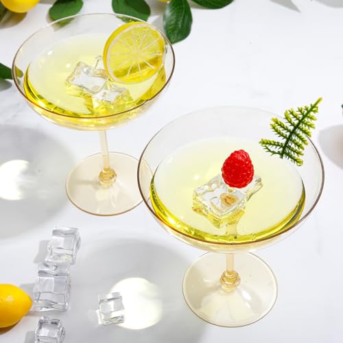 12 Pcs Plastic Coupe Glasses 9 oz Disposable Martini Glasses for Cocktails (12 Count)