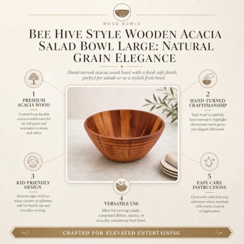 Large Acacia Wooden Hive (5" Tall x 12" Diameter)