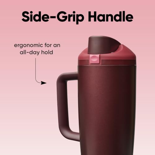 FreeSip Tumbler Stainless Steel Water Bottle 30 oz Black Cherry (Black Cherry / 30.1 Ounces)