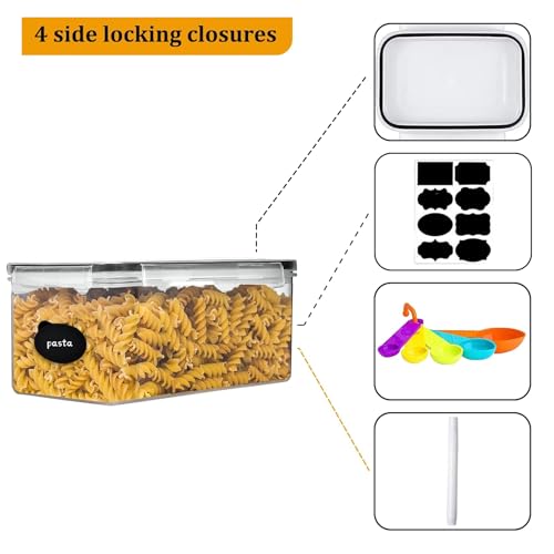 4pc 3.2L Large Airtight Plastic Canisters with Lids (4 pcs(3.2L))