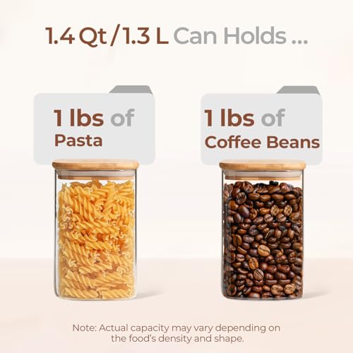 Glass Storage Containers with Lids 1.4 Qt (1.4 qt x 3)