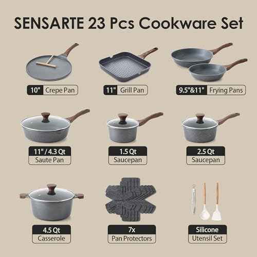 23 PCS Nonstick Granite Cookware Set