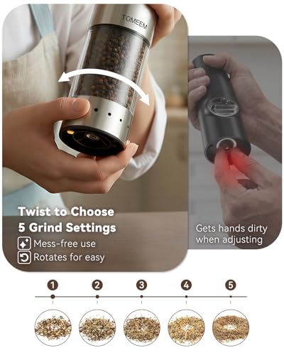 Rechargeable Electric Salt and Pepper Grinder Set (Silver/Clear / Set)