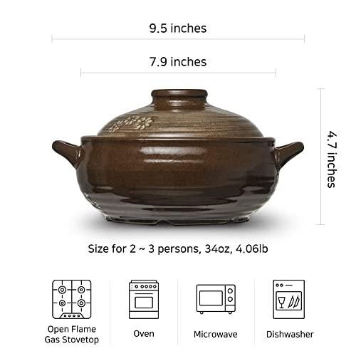 Dolsot Korean Stone Bowl Clay Pots For Cooking Korean Pot Ceramic Cooking Pot Korean Stone Bowl Onggi Kimchi Stone Donabe Crazy Claypot Ttukbaegi With Lid 뚝배기