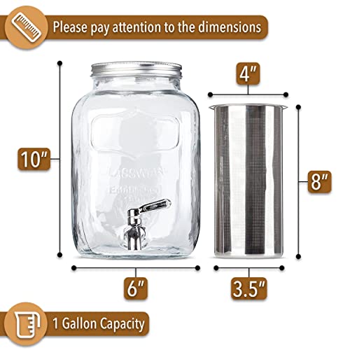 BTaT 1 Gallon Cold Brew Coffee Maker (Steel)