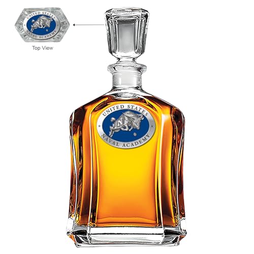 Team Color Logo Naval Academy Midshipmen Decanter Glass Bottle