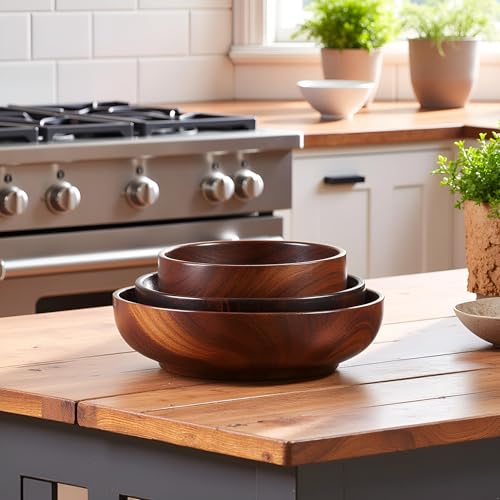 Wooden Salad Bowls Set