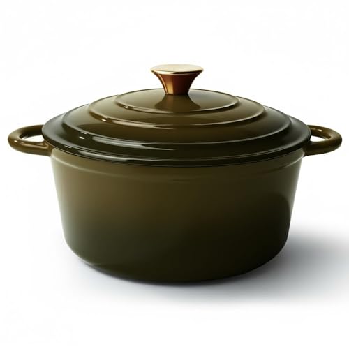 4.5 Quart Dutch Oven Pot with Lid (4.5 QT / Golden Green)