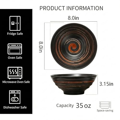 Ramen Bowl Set (Black - Set of 4)