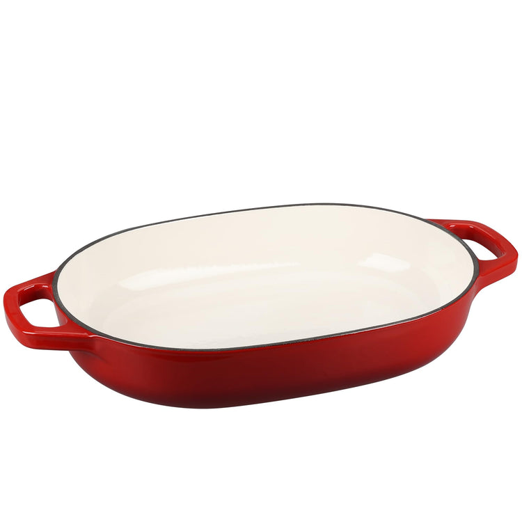 Enameled Cast Iron Oval Dutch Oven Pot with Lid
