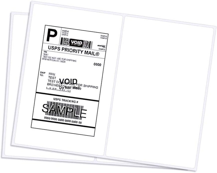 RyhamPaper Shipping Labels with Round Corner, 8.5 x 5.5 Inches Half Sheet Self Adhesive Shipping Address Labels for Laser and Inkjet Printer, 200 Labels