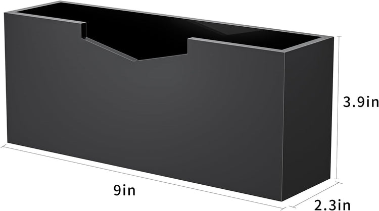 HELPLEX Black Acrylic Guest Towel & Napkin Holder - Waterproof Splash-Proof Vertical Design for Bathroom, Kitchen, Dining Table - Home Hotel Office Organizer (2-Pack)