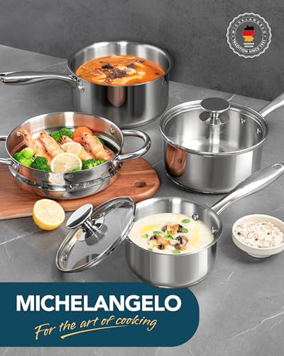Saucepans with Lids & Steamer 7Pcs (3 Count)