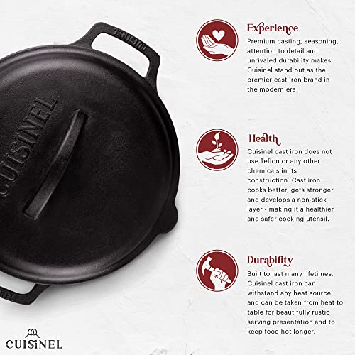 Cast Iron Skillet + Cast Iron Lid Set (Dual Handle Skillet + Cast Iron Lid / 10"+12")