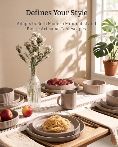 Ceramic Plates and Bowls Set (12 Count)