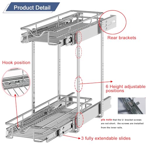 Pull Out Cabinet Organizer (Chrome / 7-1/2" W X 21-1/2" D)