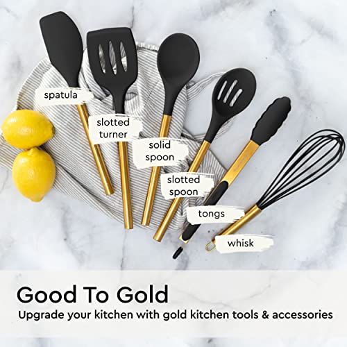 Black and Gold Kitchen Utensils Set (Black & Gold)