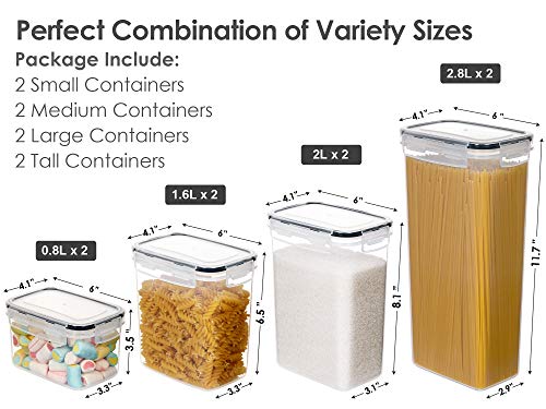 Airtight Food Storage Containers with Lids (Large, Medium, Medium, Small)