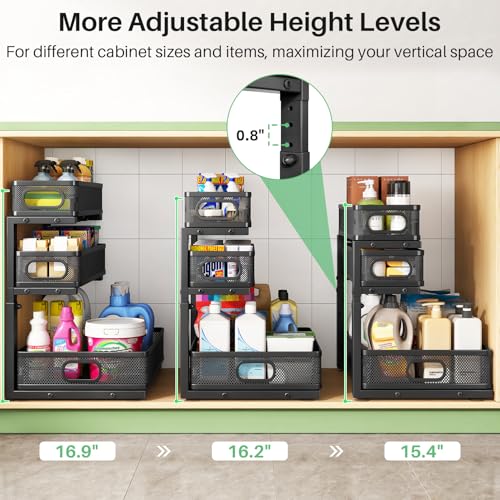 Under Sink Organizer (Black / 2 Pack)