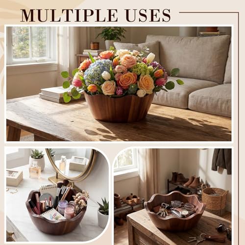 Acacia Wood Salad Bowls Set of 3