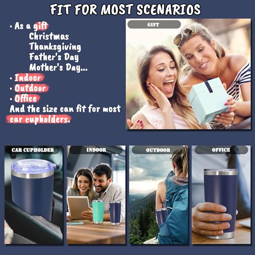20 oz Tumbler Insulated Tumblers Stainless Steel Coffee Mug (Navy)