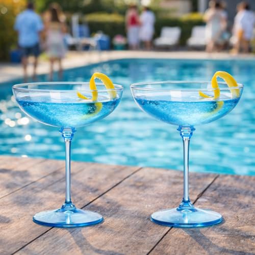 12 Pcs Plastic Coupe Glasses 9 oz Disposable Martini Glasses for Cocktails (12 Count)