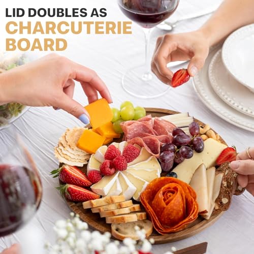 X Large 6.5 L Glass Salad Bowl with Lid Set