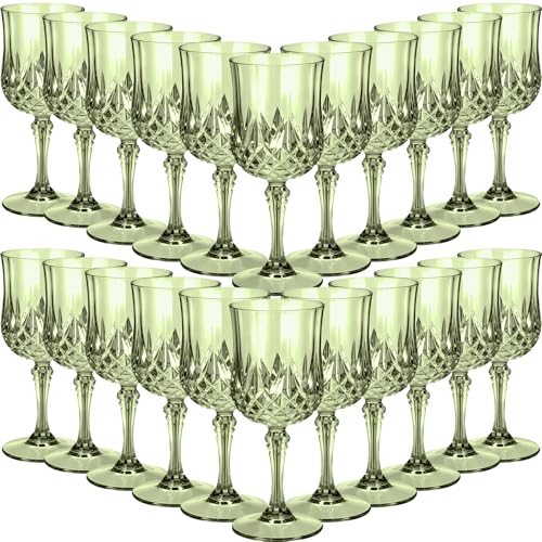 48 Pcs 7 oz Plastic Vintage Wine Glasse (48 Count)