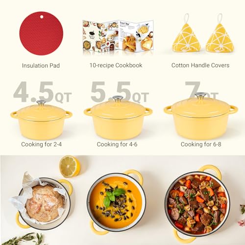 Enameled Cast Iron Dutch Oven (7 Quart / Goose Yellow)