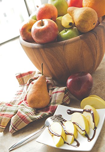 Acacia Wood Salad Bowl (12" Extra Large Madera Salad Bowl)