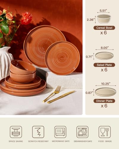 Ceramic Dinnerware Set for 6 (Terracotta)